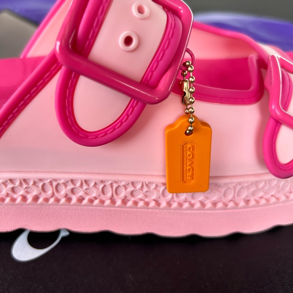 Coach Pink and Orange Sporty Sandals